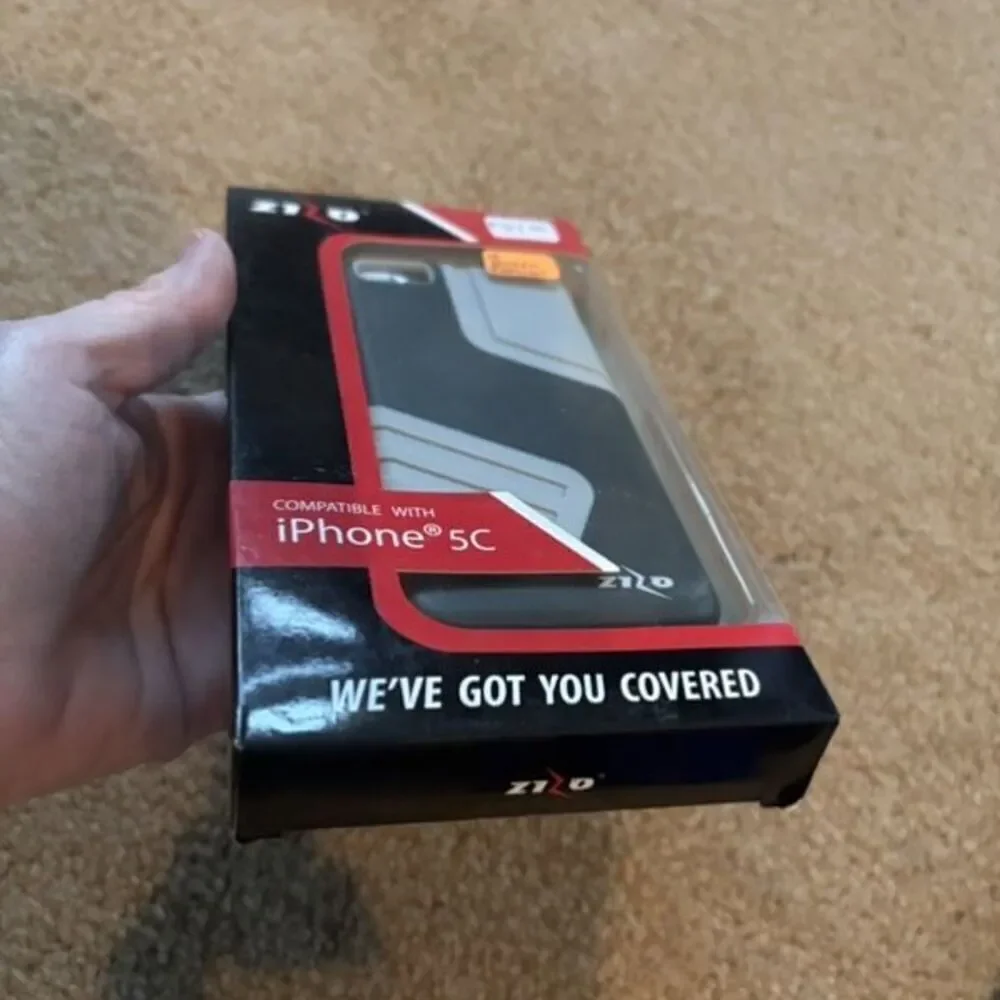 Zizo Rugged IPhone 5C Black & Gray Phone Case With Screen Protector *New*